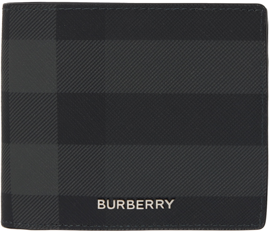 Burberry Gray Check Bifold Wallet Burberry