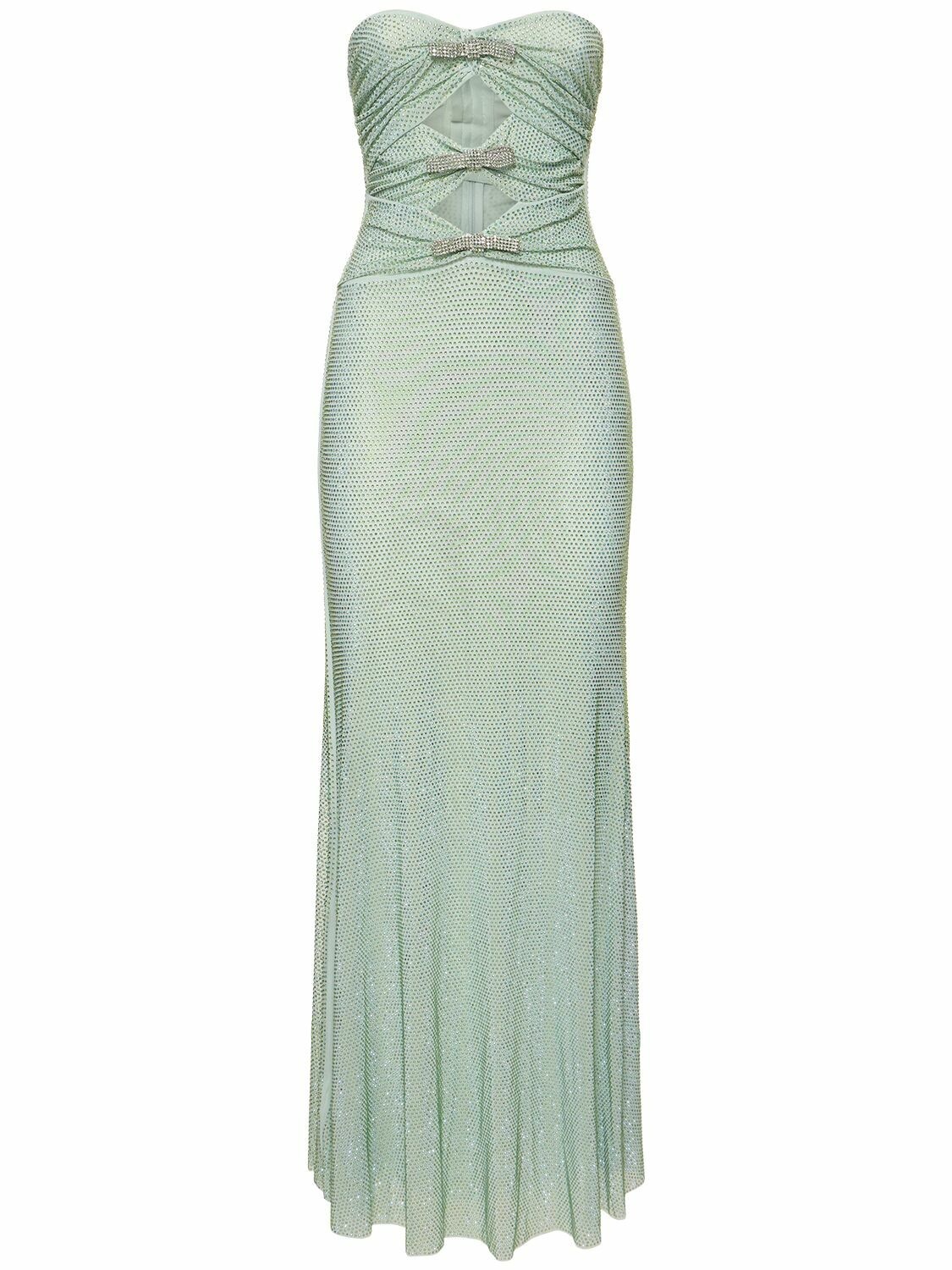 Photo: SELF-PORTRAIT - Embellished Strapless Maxi Dress