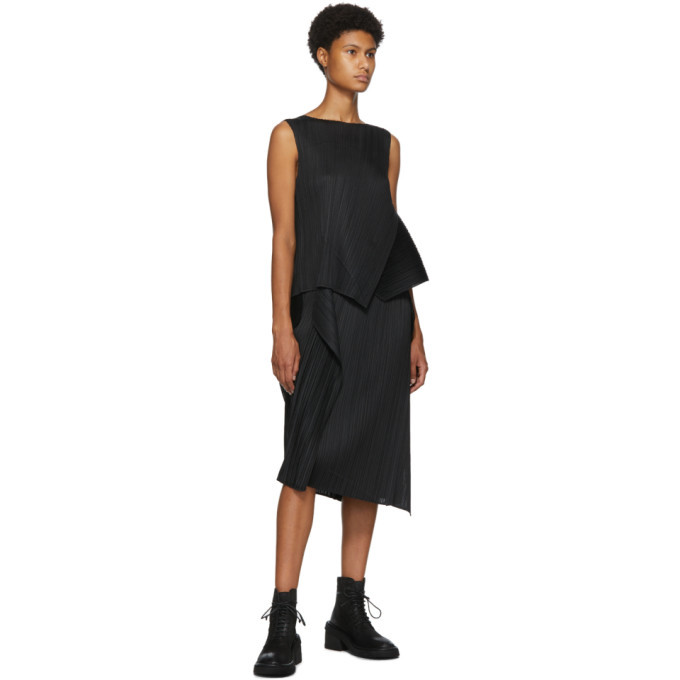 Pleats Please Issey Miyake Black Motion Mid-Length Skirt Pleats