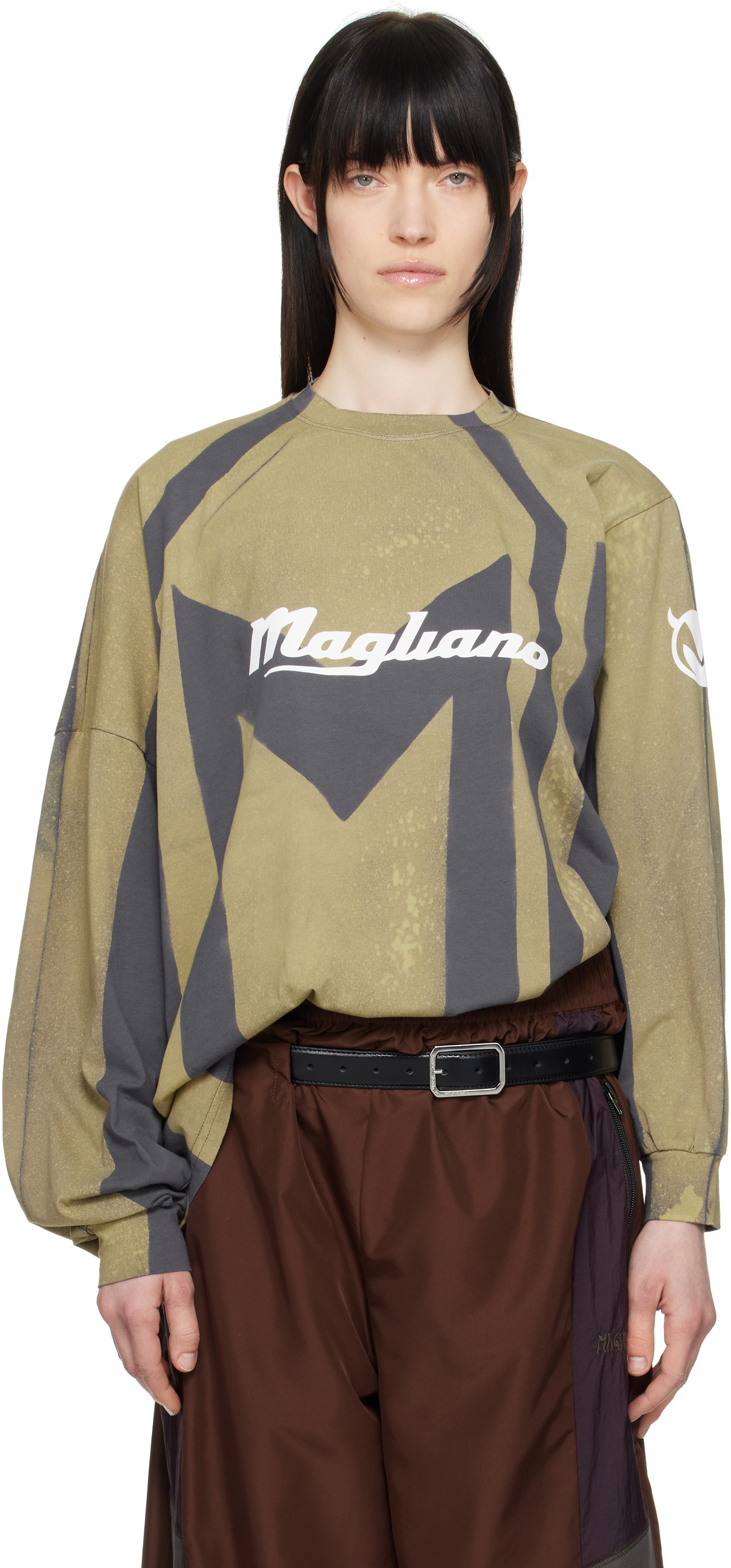 【関税込み】Magliano グレー I Suffer 長袖Tシャツ Magliano Gray 'I Suffer' Long Sleeve T-shirt Magliano