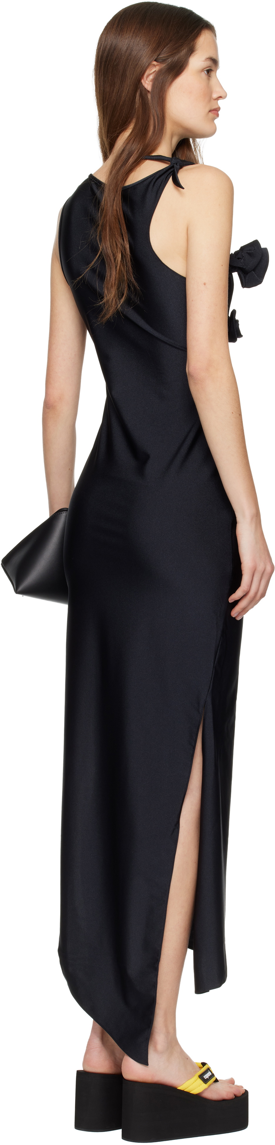 Coperni Black Flower Maxi Dress