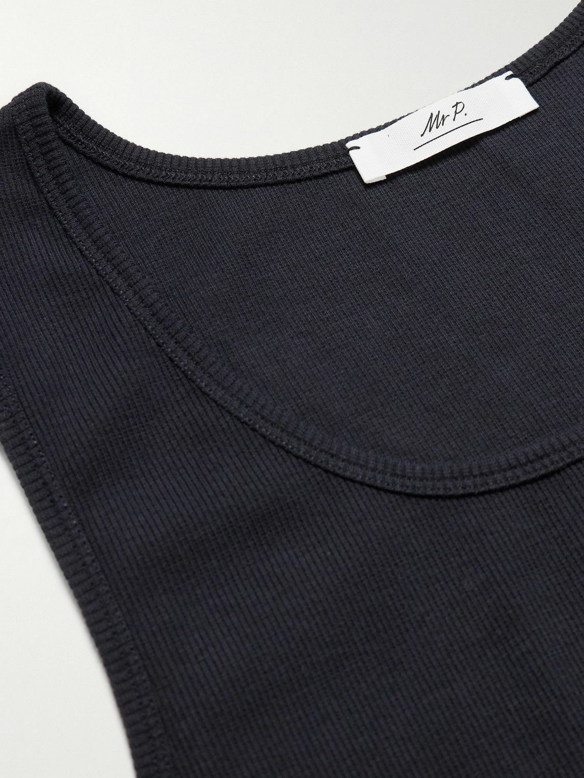 Mr P. - Ribbed Stretch-Organic Cotton-Jersey Tank Top - Gray