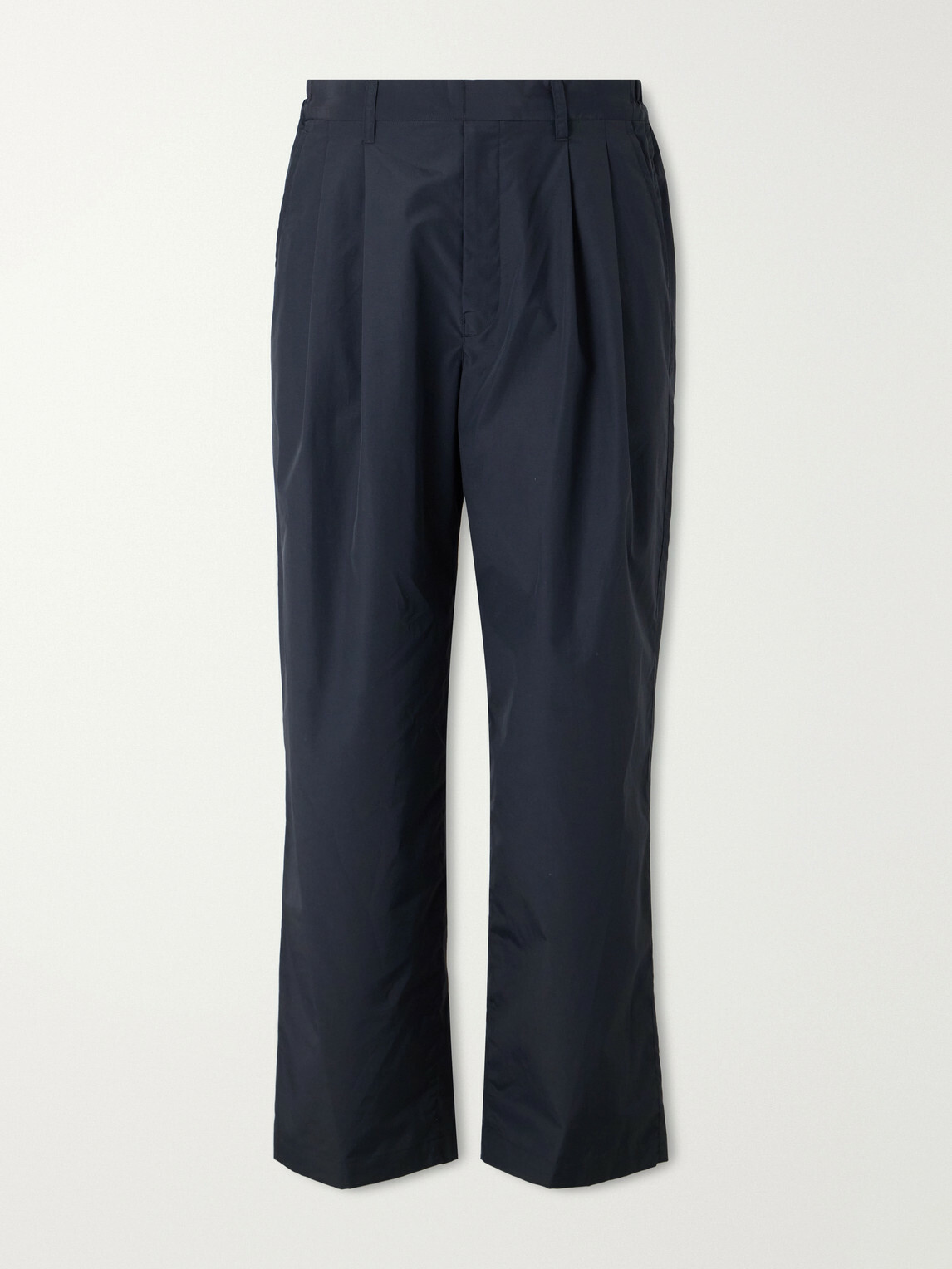 ssstein - Wide-Leg Cotton-Blend Pleated Satin Trousers - Black