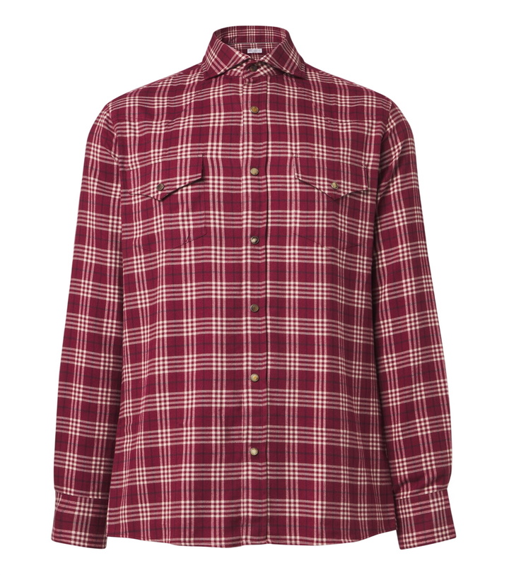 Photo: Brunello Cucinelli Checked cotton-blend flannel shirt