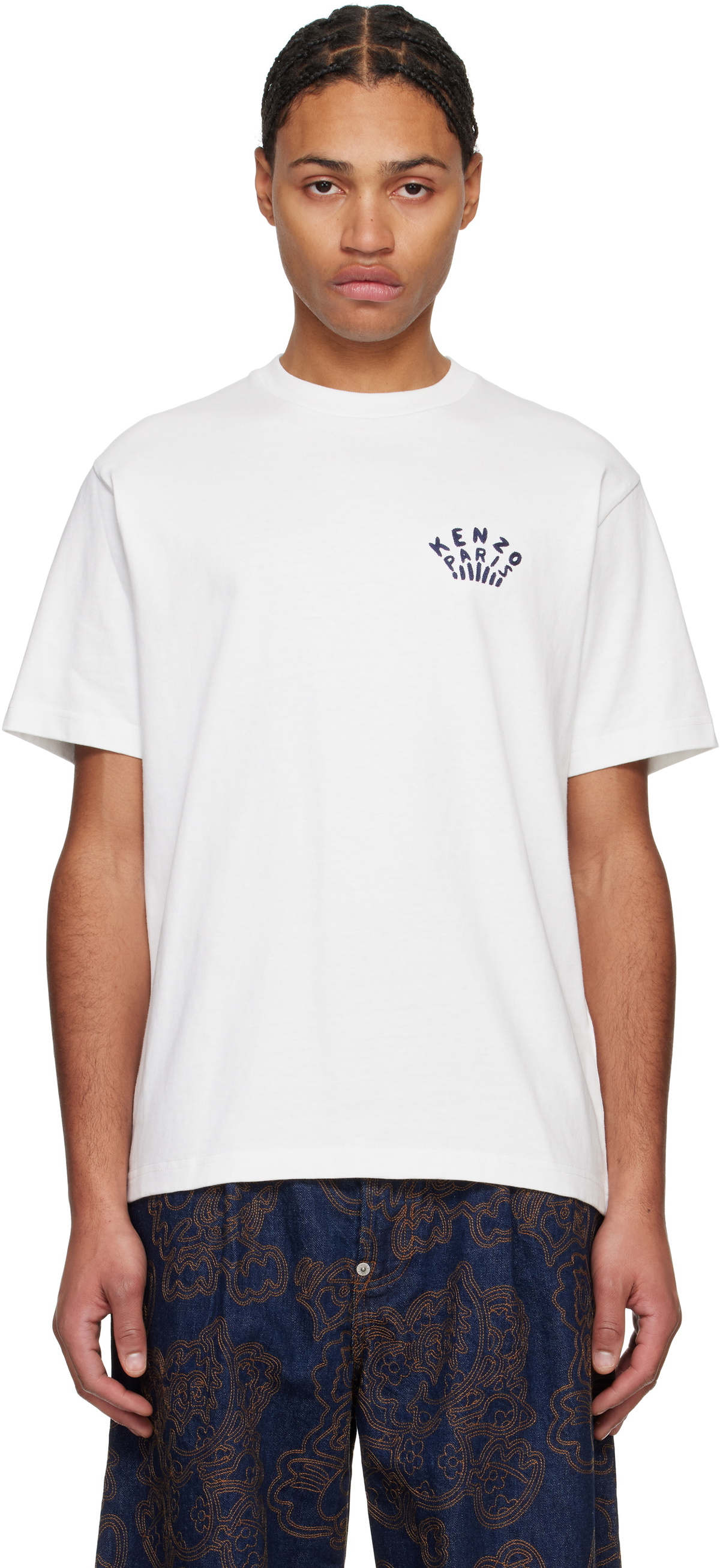 Kenzo White Kenzo Paris Dragonfly Embroidered Classic T-shirt Kenzo