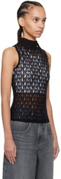 FRAME Black Mock Neck Tank Top