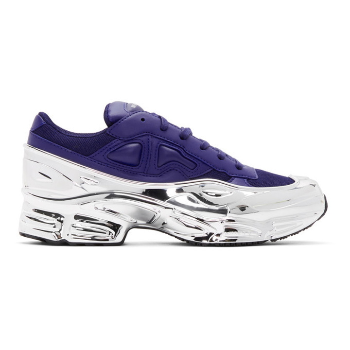 Photo: Raf Simons Navy and Silver adidas Originals Edition Ozweego Sneakers