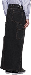 Meryll Rogge Black Split Denim Skirt