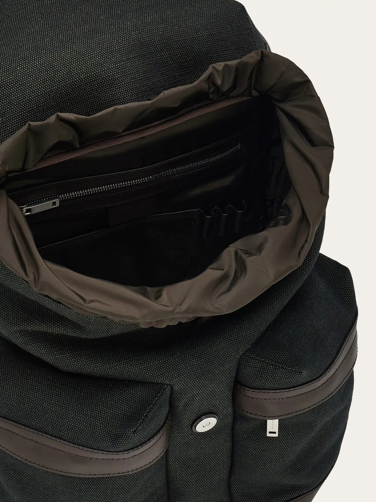 Ferragamo Mens Canvas backpack in Green