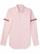 Thom Browne - Appliquéd Gingham Cotton-Poplin Oxford Shirt - Pink