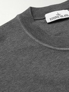 Stone Island - Logo-Appliquéd Garment-Dyed Cotton-Jersey Sweatshirt - Gray