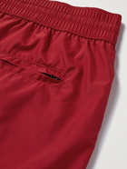 DOLCE & GABBANA - Slim-Fit Short-Length Stripe-Trimmed Swim Shorts - Red