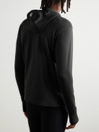 DISTRICT VISION - Logo-Print Stretch Recycled-Fleece Hoodie - Black