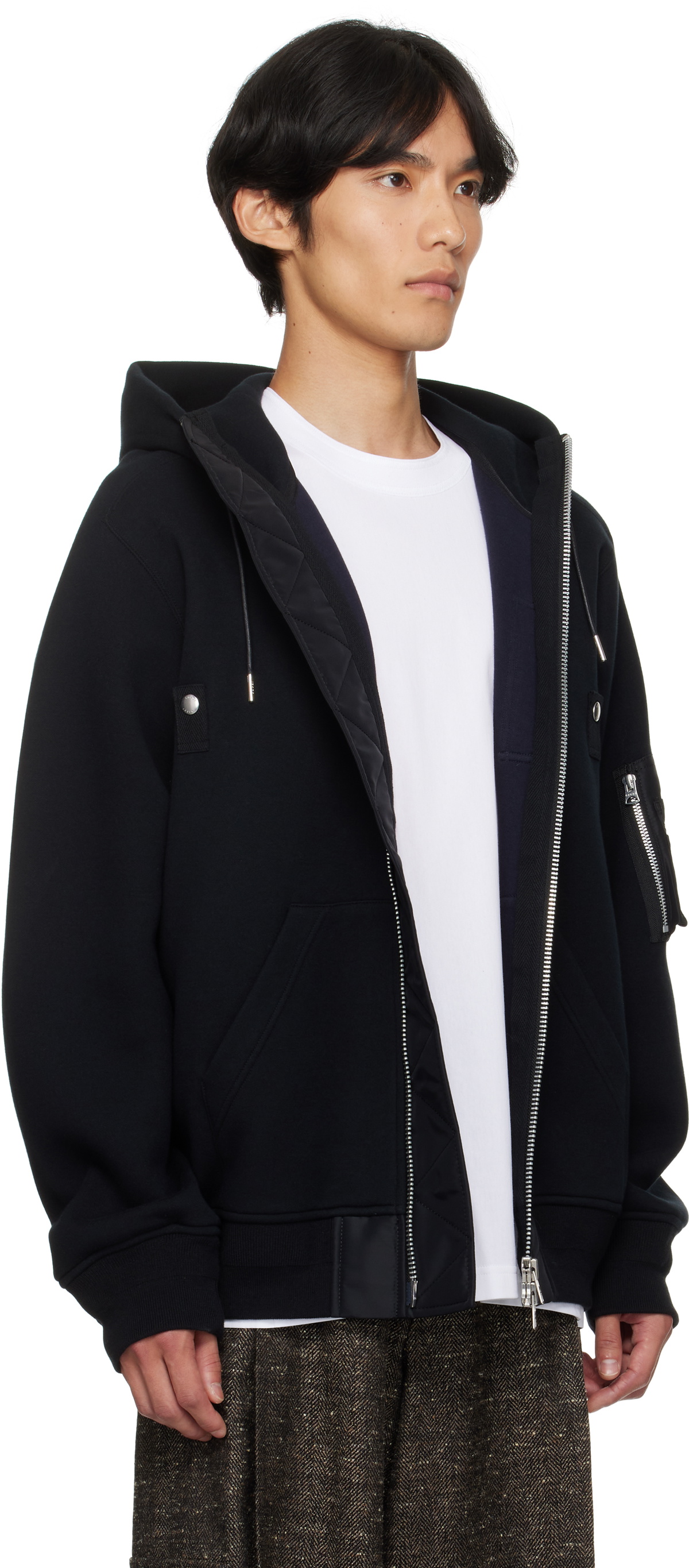 sacai Black Sponge Sweat Hoodie Sacai