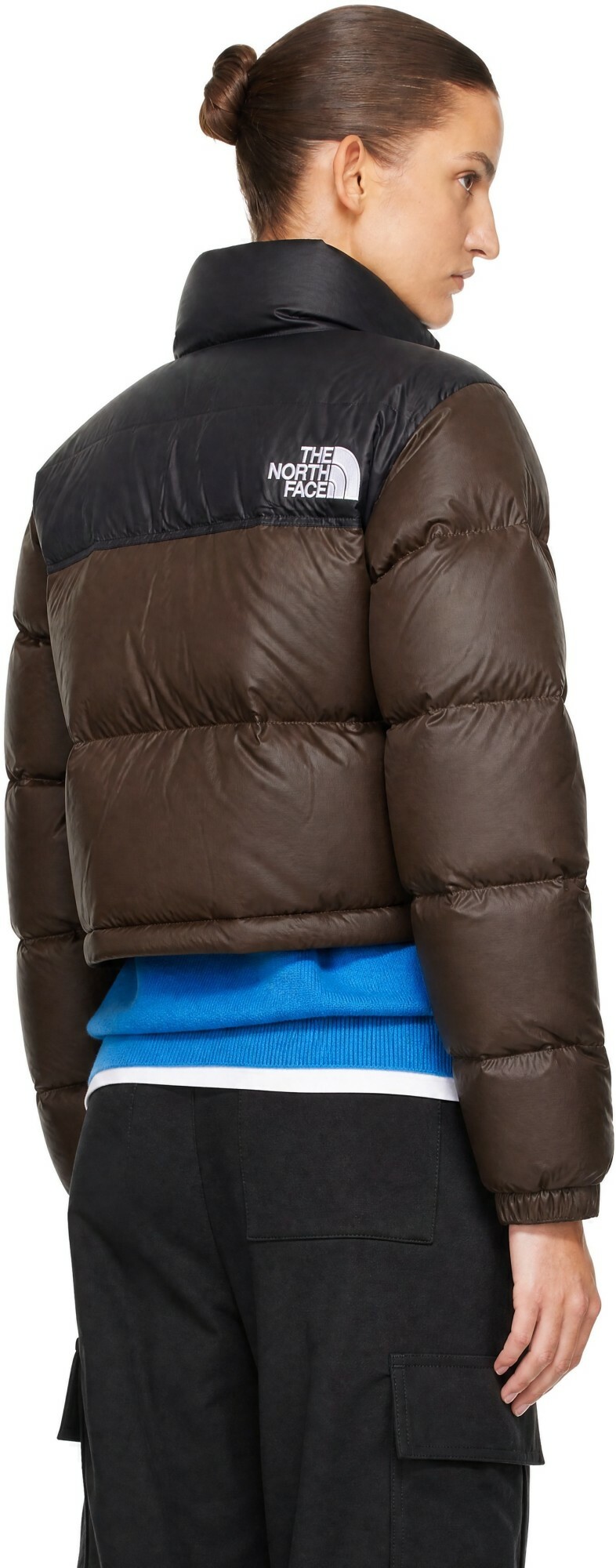 The North Face Brown Nuptse Short Down Jacket