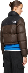 The North Face Brown Nuptse Short Down Jacket