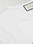 GUCCI - Distressed Printed Cotton-Jersey T-Shirt - White