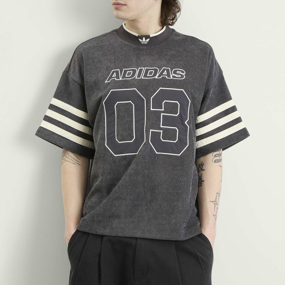 Adidas Men's Knit Firebird Jersey in Utility Black