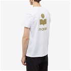 Isabel Marant Men's Zafferh Small Logo T-Shirt in Khaki/White