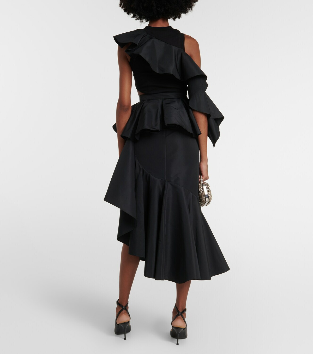 Alexander McQueen Asymmetrical cutout cotton top