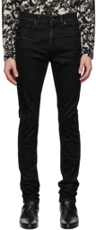 Saint Laurent Black Lightly Coated Skinny Jeans