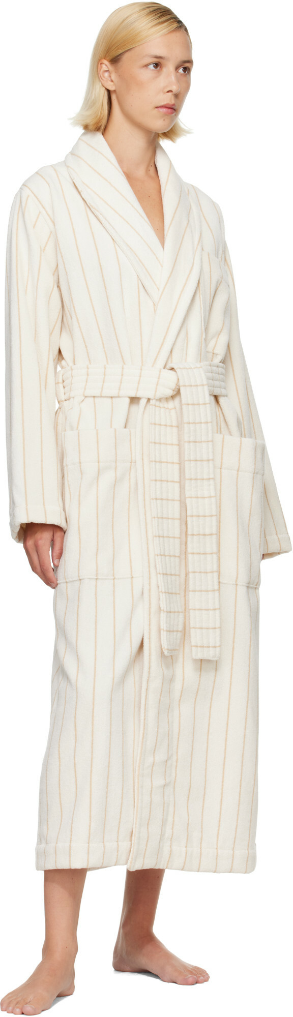 Tekla Off-White & Beige Terry Classic Bathrobe