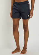 Moncler Logo Nylon Swim Shorts Navy