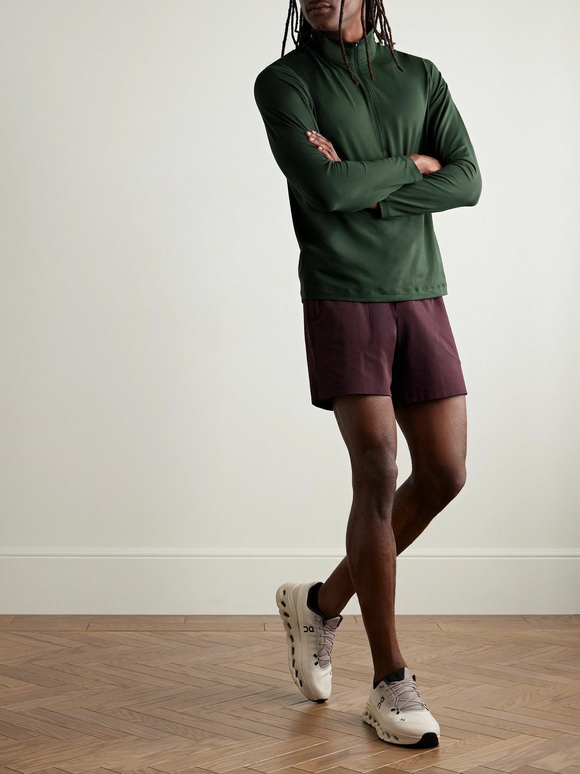 Lululemon - Stretch Recycled-Jersey Half-Zip Top - Green