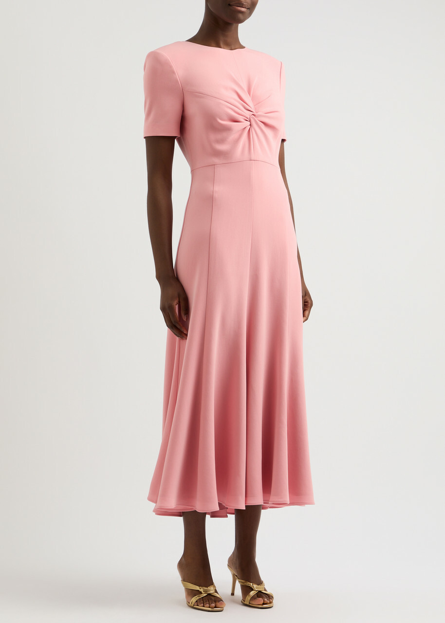 Roland Mouret Knotted Midi Dress Pink Roland Mouret