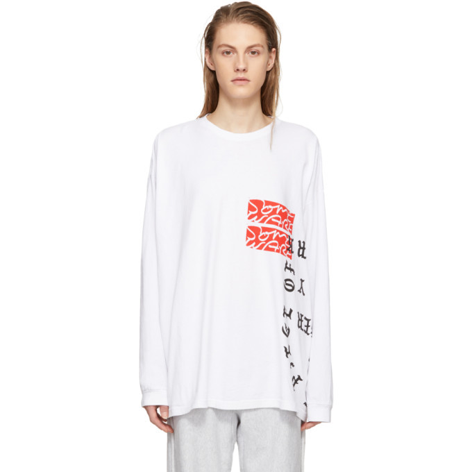 Photo: Some Ware SSENSE Exclusive White Long Sleeve Text T-Shirt