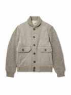 Eleventy - Shawl-Collar Wool and Cashmere-Blend Bomber Jacket - Gray