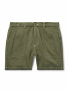 Corridor - Bedford Straight-Leg Ribbed Cotton Shorts - Green