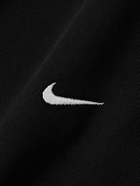 Nike - Solo Swoosh Straight-Leg Logo-Embroidered Cotton-Blend Jersey Sweatpants - Black