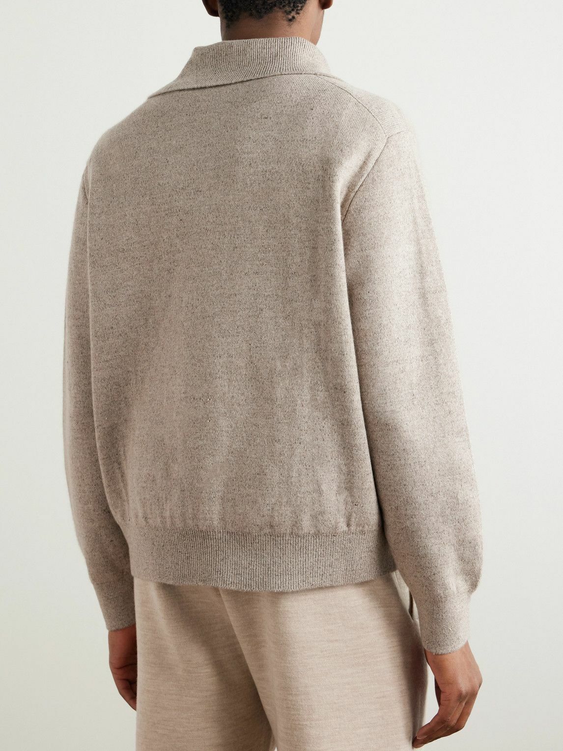Loro Piana - Linen and Cashmere-Blend Zip-Up Sweater - Neutrals