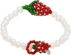 Pura Utz White Pearl Strawberry Bracelet