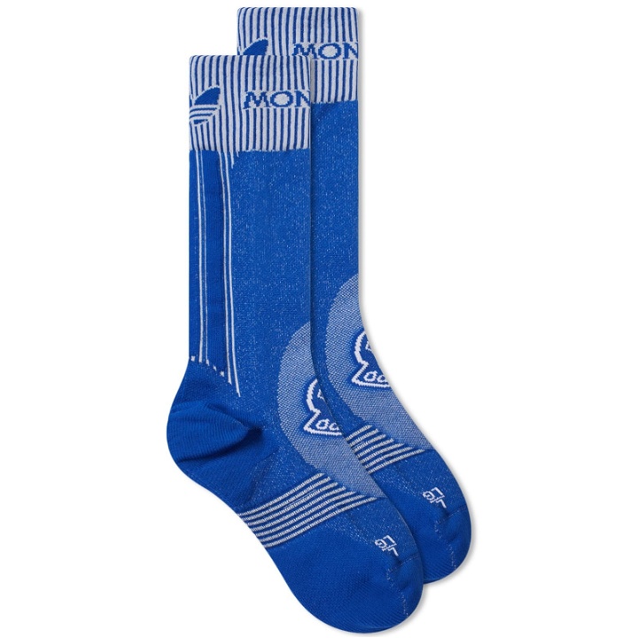 Photo: Moncler x adidas Originals Sports Sock in Blue