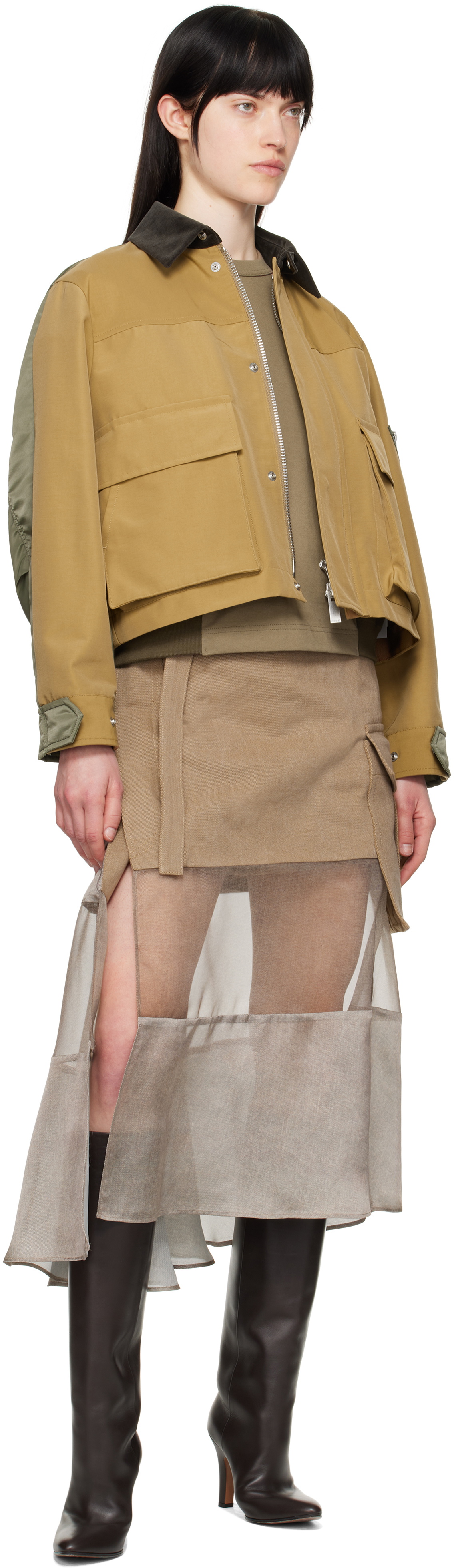 sacai カーキ＆タン ジャケット