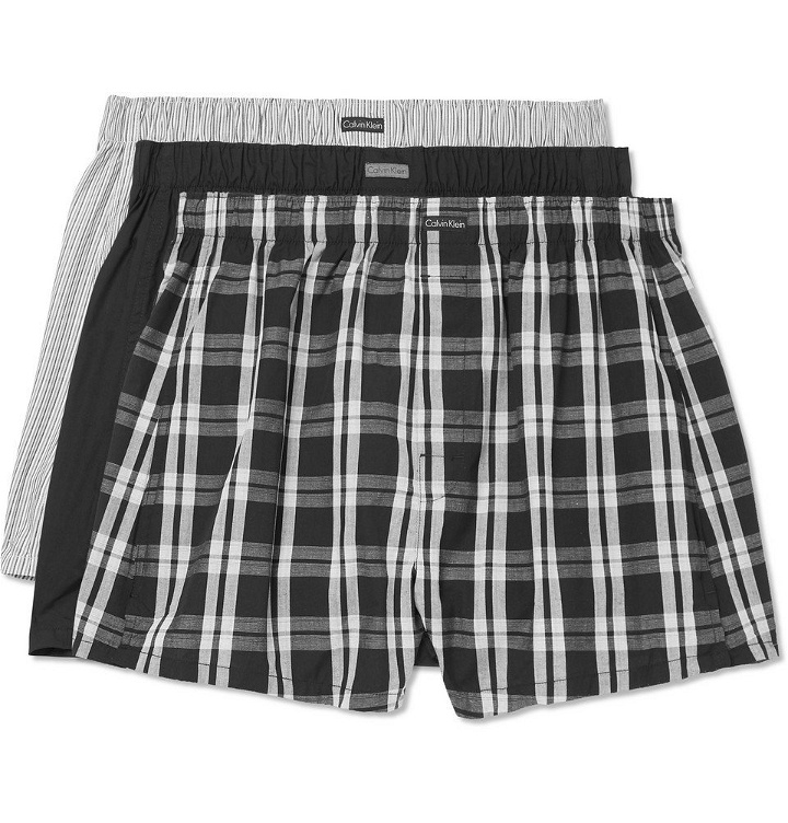 Photo: Calvin Klein Underwear - Three-Pack Cotton-Blend Boxer Shorts - Gray