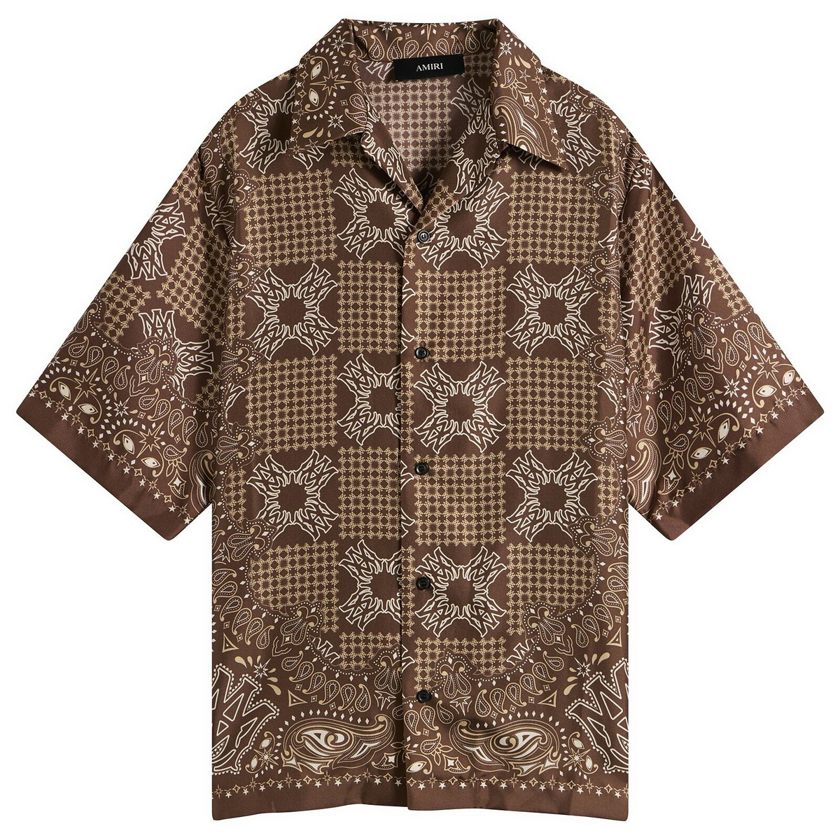 Amiri Men's MA Check Camp Shirt in Tobacco