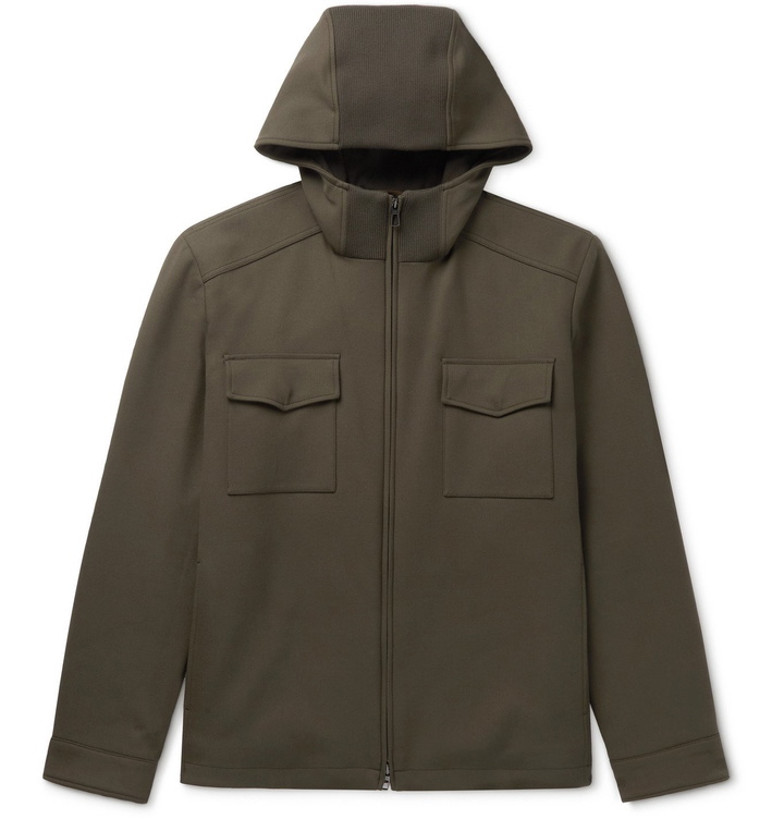 Photo: Loro Piana - Holburn Rain System Stretch-Wool Hooded Jacket - Green