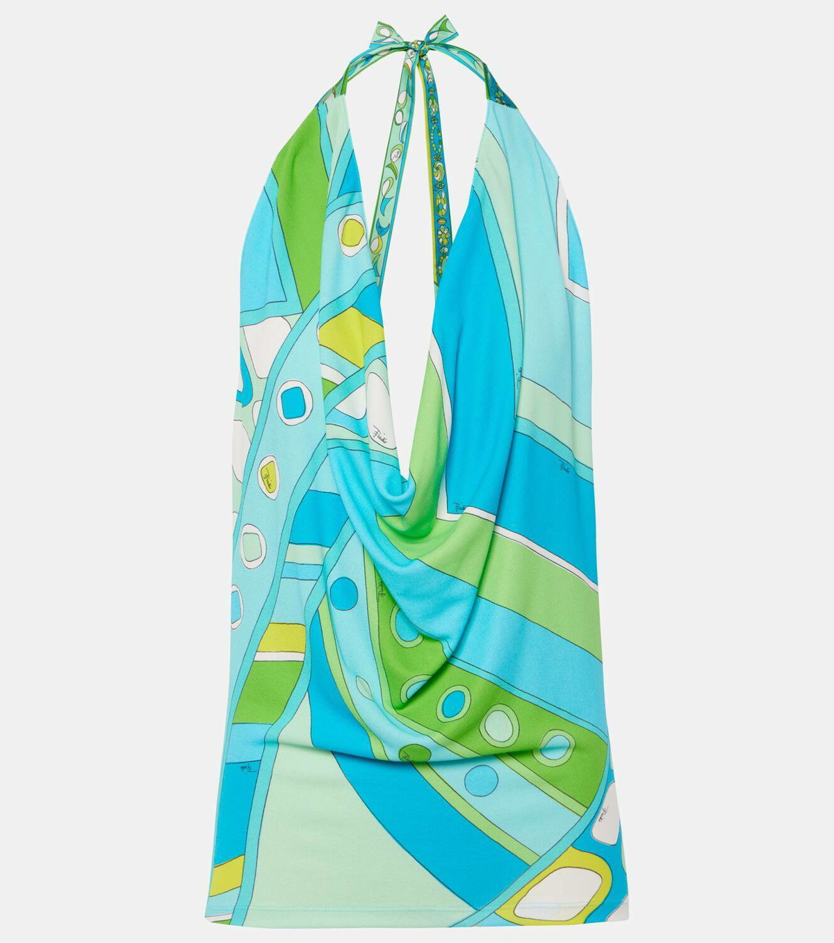 Pucci Draped halterneck printed top