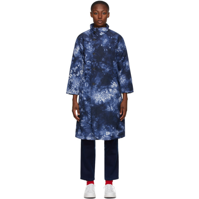 Photo: Blue Blue Japan Blue and White Kagozome Long Coat