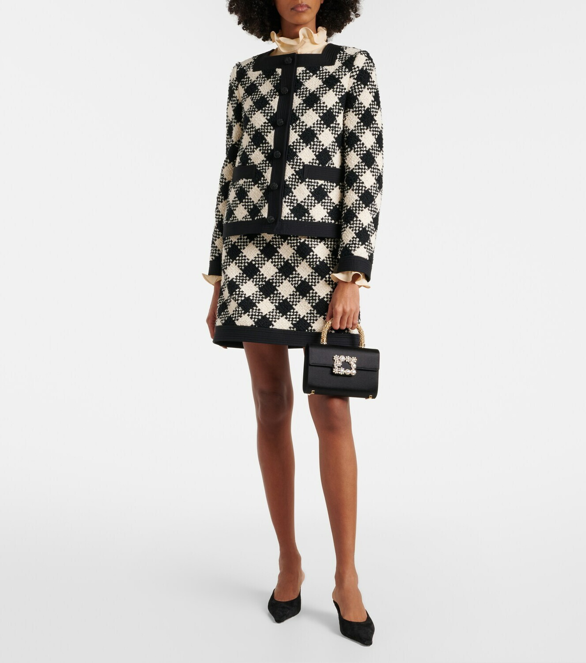 Roger Vivier Jewel Efflorescence Mini satin top-handle bag