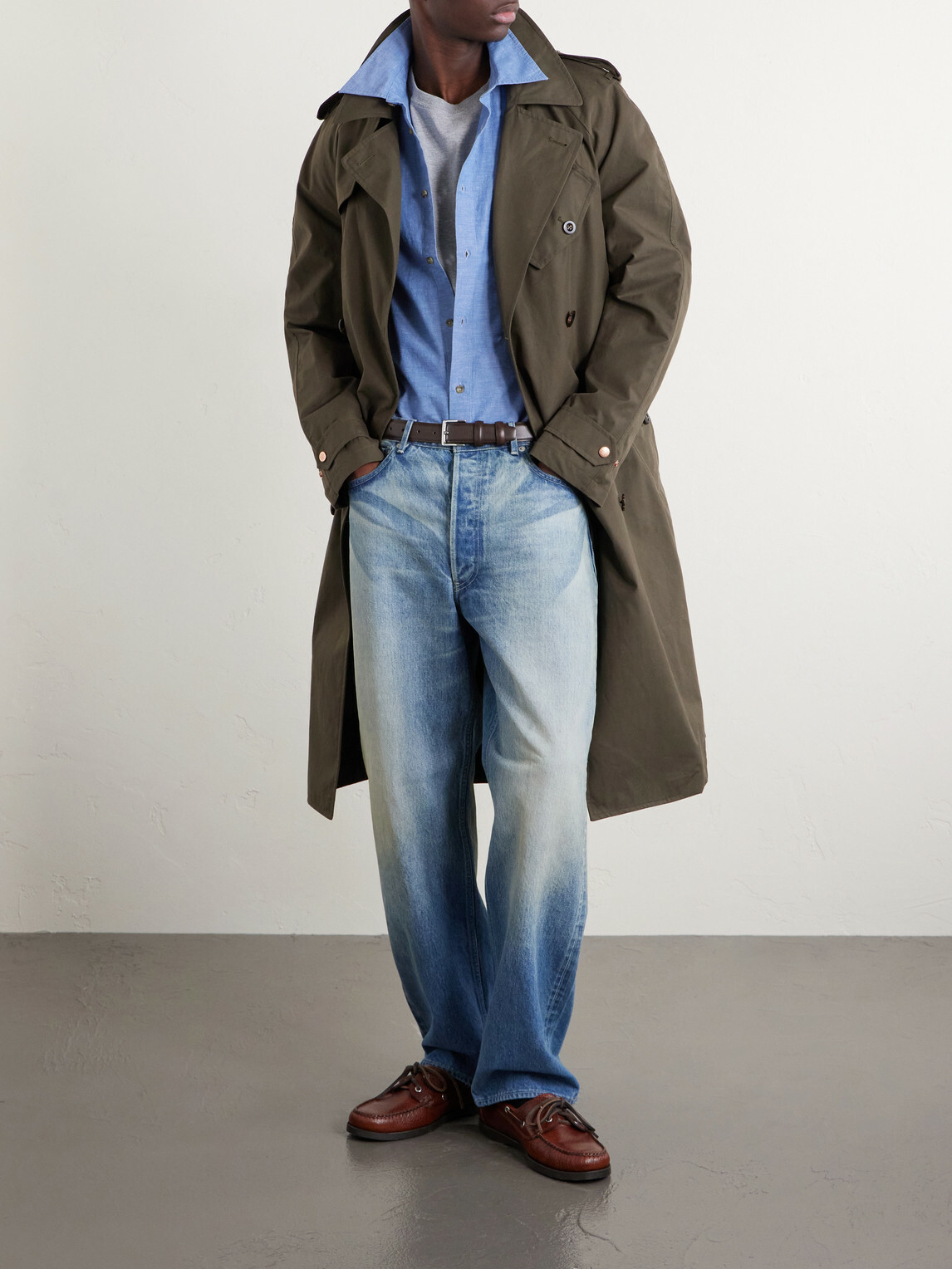 A.P.C. - Harris Logo-Embroidered Cotton and Linen-Blend Shirt - Blue