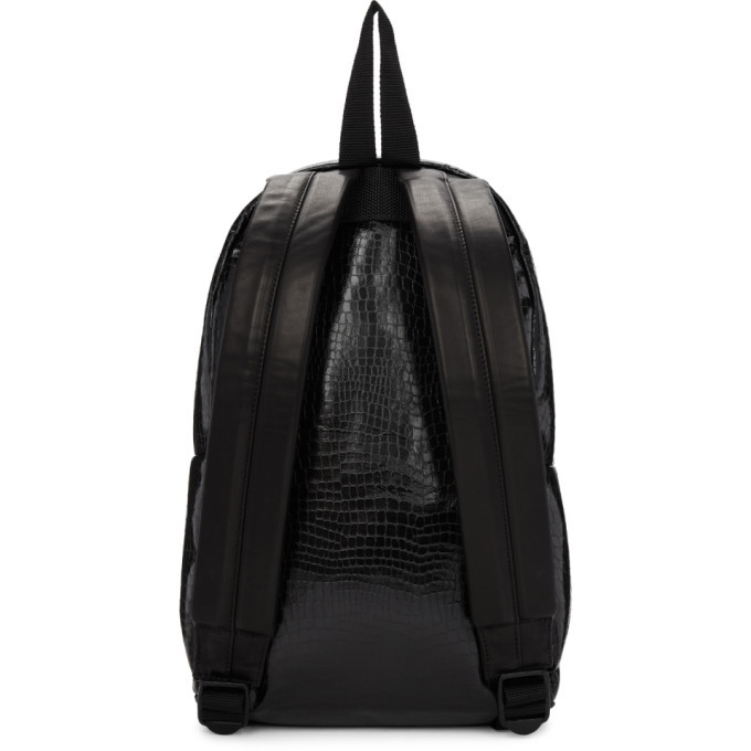 Comme des Garcons Black Small Croc Faux-Leather Backpack Comme des