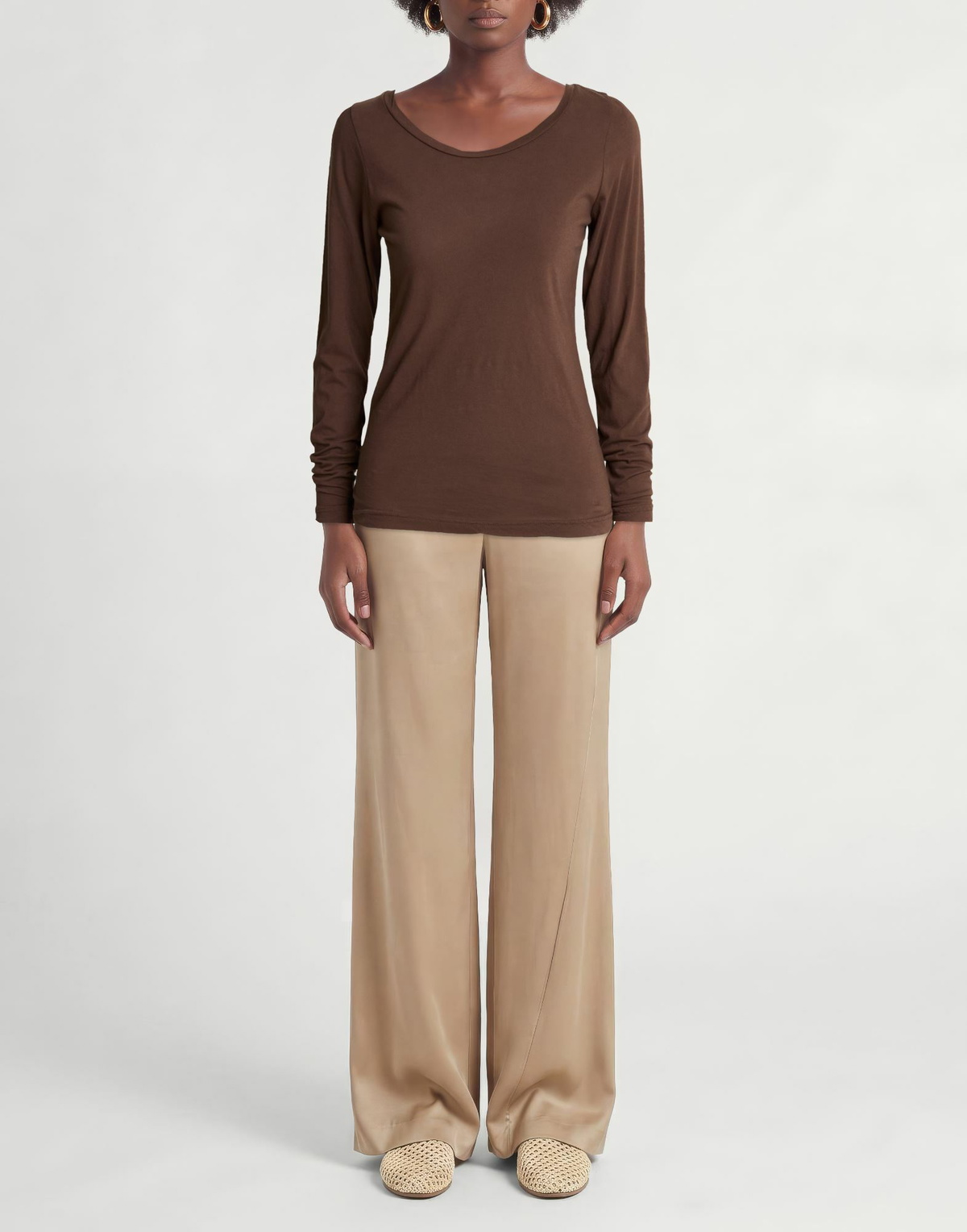 Crossley Womens T-shirt Chocolate in Brown