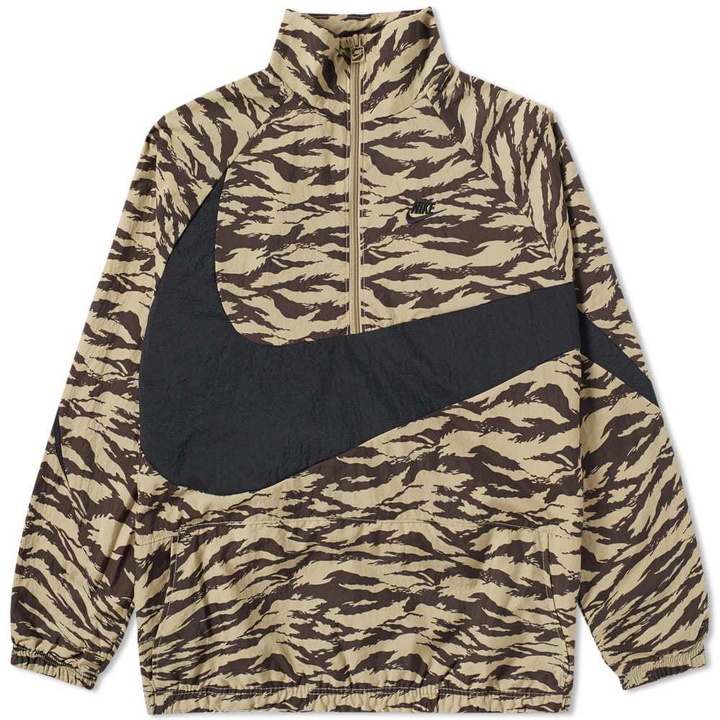 Photo: Nike AOP Swoosh Half Zip Woven Jacket Green