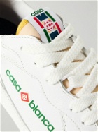 Casablanca - The Court Logo-Print Mesh and Rubber-Trimmed Leather Sneakers - White