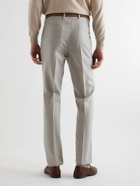 Brunello Cucinelli - Slim-Fit Tapered Pleated Virgin Wool Trousers - Gray