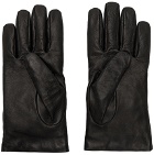 Versace Black 'La Medusa' Leather Gloves